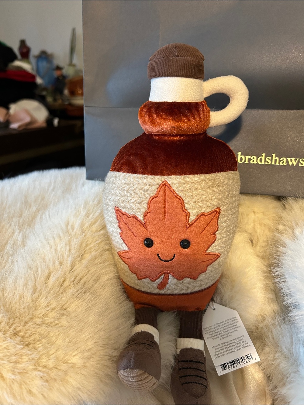 Jellycat Limited Edition Autumn Maple Plush Bottle Toy - Orange & Brown